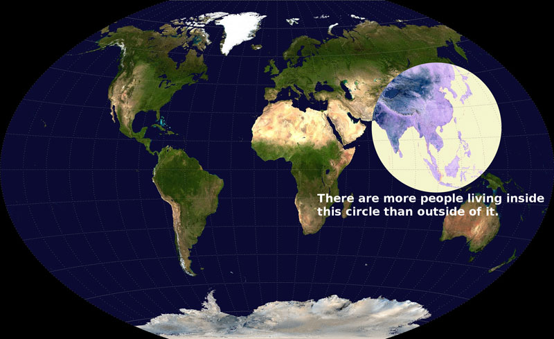 visualizing global population density